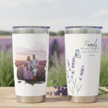 Lavendel-Familienfoto und Zitat