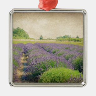 Lavendel-Farm - Abgenutzt Silbernes Ornament