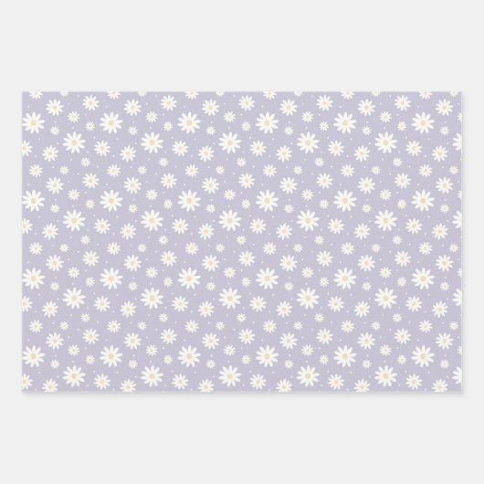 Lavendel-Federmuster und festes Wrapping-Papier Geschenkpapier Set (Vorderseite 2)