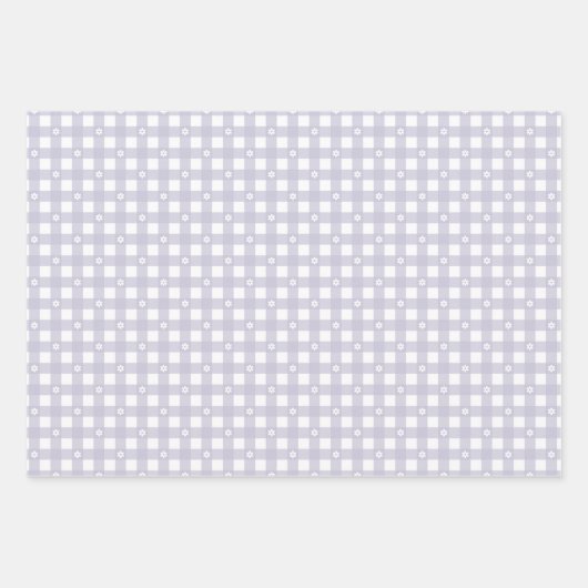 Lavendel-Federmuster und festes Wrapping-Papier Geschenkpapier Set (Vorderseite)