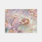 Lavendel Fee Mit Blumen Fleecedecke (Vorderseite (Horizontal))