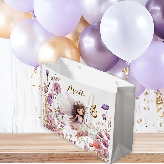 Lavendel-Fee Wildblumen-Pixie-Geburtstag Große Geschenktüte