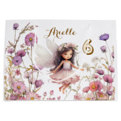 Lavendel-Fee Wildblumen-Pixie-Geburtstag Große Geschenktüte (Vorderseite)