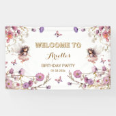 Lavendel-Fee Wildblumen-Pixie-Willkommensschild Banner (Horizontal)