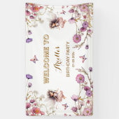 Lavendel-Fee Wildblumen-Pixie-Willkommensschild Banner (Vertikal)