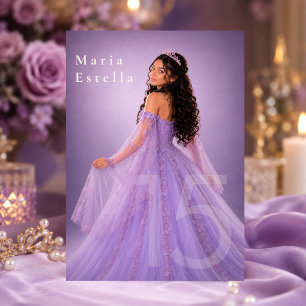 Lavendel-Feinmädchen-Quinceañera-Einladung Einladung