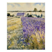 Lavendel-Feld Aquarell Fotodruck (Vorne)