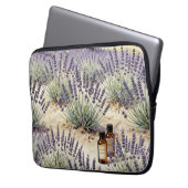 Lavendel-Feld Ätherisches Öl-Wasserfarbenmuster Laptopschutzhülle (Vorderseite Links)