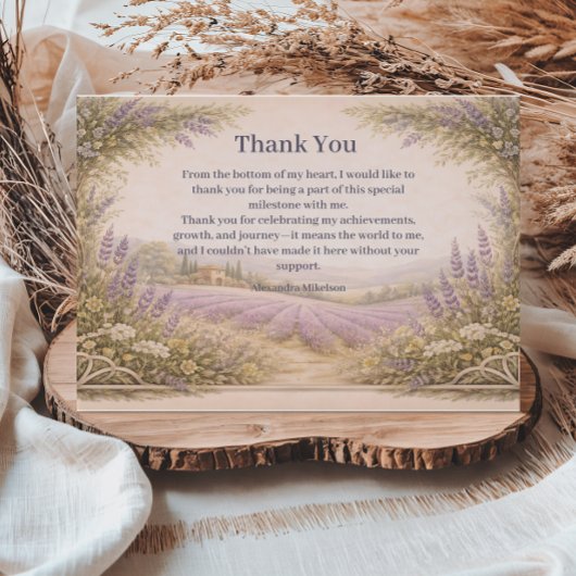 Lavendel-Feld-Garten-Geburtstag Dankeskarte