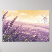Lavendel-Feld-Sonnenuntergang-Poster Poster (Vorne)