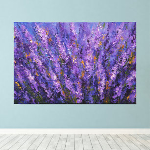 Lavendel-Feld strukturierte Malerei abstrakte Wand Leinwanddruck