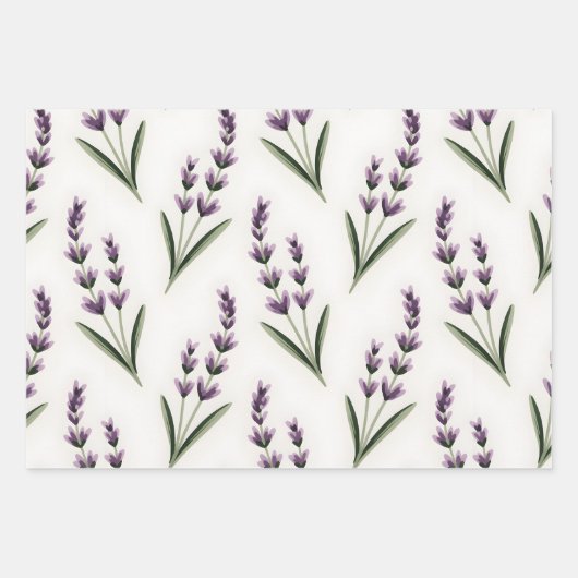 Lavendel Felder Geschenkpapier Set (Vorderseite)
