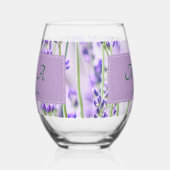 Lavendel-Felder Hochzeitglas Weinglas Ohne Stiel (Links)