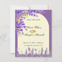 Lavendel Felder Hochzeitkarte