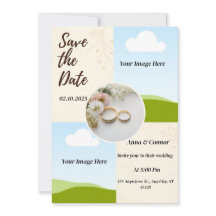 Lavendel Felder Hochzeitkarte personalisiert