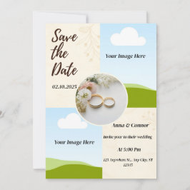 Lavendel Felder Hochzeitkarte personalisiert Einladung