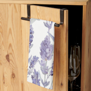 Lavendel Felder Lila Aquarell Blumenmuster Geschirrtuch