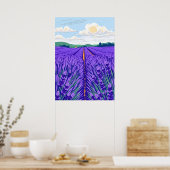 Lavendel Felder Poster (Küche)