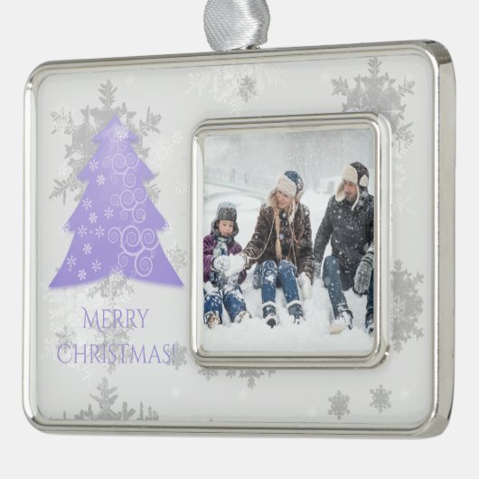 Lavendel Festlicher Weihnachtsbaum Gerahmte Orname Rahmen-Ornament Silber (Links)