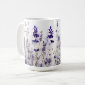 Lavendel Fields 15 oz Kaffee Tasse (Vorderseite Links)