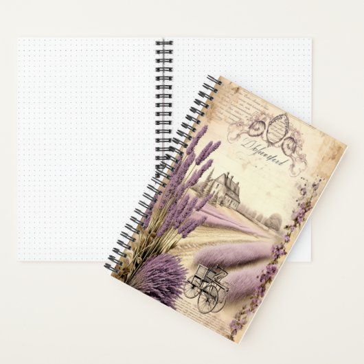 Lavendel Fields 5.5" x 8.5" SpiralNotebook Notizblock (Innen)