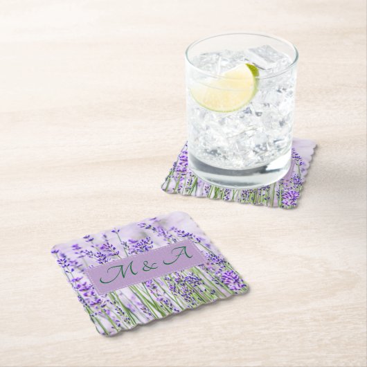 Lavendel Fields Hochzeitskallopf Papier Untersetze Untersetzer (Vor Ort)