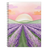 Lavendel Fields Sunset-Notebook Notizblock (Vorderseite)