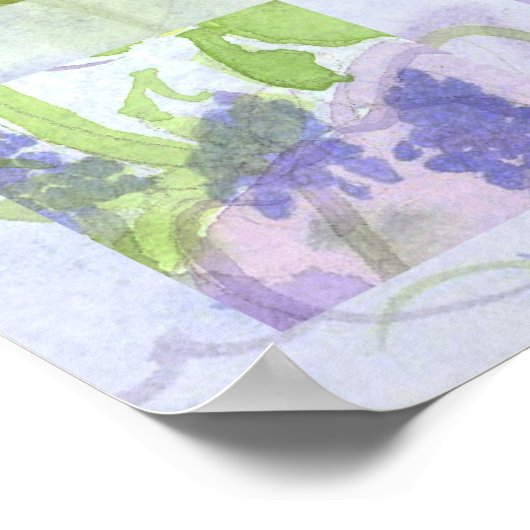 Lavendel Fields Wasserfarben Blume Collage Art Poster (Ecke)
