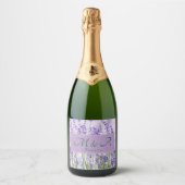 Lavendel Fields Wedding Sparkling Wine Label Schaumweinetikett (Vorderseite)