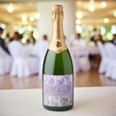 Lavendel Fields Wedding Sparkling Wine Label Schaumweinetikett