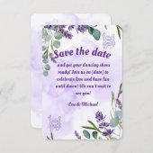 Lavendel Flat Save the Date Card (Vorne/Hinten)