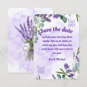 Lavendel-Flat-Save-the-Date-Karte Save The Date (Vorne/Hinten)