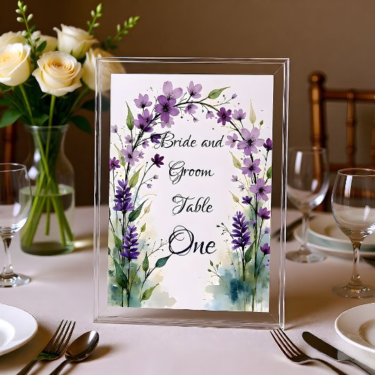 Lavendel Flieder Blumen Tischnummer Schild