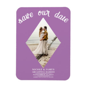 Lavendel Flieder Diamant Foto Hochzeit Erinnerung Magnet