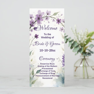 Lavendel Flieder Florale Hochzeit Programm