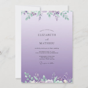 Lavendel Flieder Laub Eukalyptus Hochzeit Einladung
