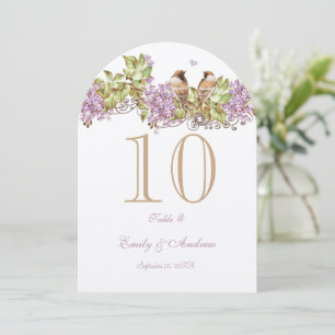 Lavendel Flieder Liebesvogel Hochzeit Tischnummern