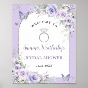 Lavendel Flieder Lila Blumige Hochzeitsdusche Begr Poster