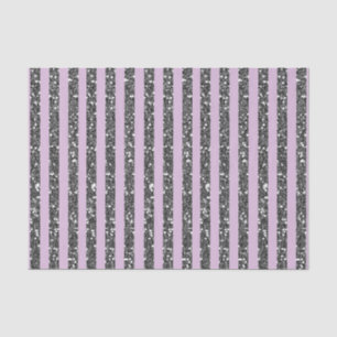 Lavendel Flieder Lila Silber Glitter Streifen Part Seidenpapier