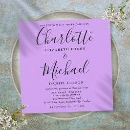 Lavendel Flieder Orchidee Elegante Schrift Hochzei Einladung