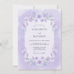 Lavendel Flieder Reben Hochzeit Einladung