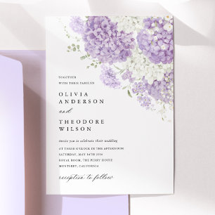 Lavendel Flieder Weiße Florale Hochzeit Einladung