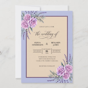 Lavendel Flieder Zweig Salbei Hochzeit Einladung