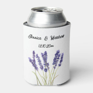 Lavendel floral Aquarell Natur Einzigartige Hochze Dosenkühler