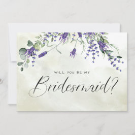 Lavendel Floral Aquarellschrift Bridesmaid Einladung