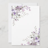 Lavendel Floral Baby in Bloom Baby Dusche Einladung (Rückseite)