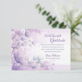 Lavendel Floral Beileid Danke Karte (Stehend Vorderseite)