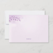 Lavendel Floral Beileid Danke Karte (Rückseite)