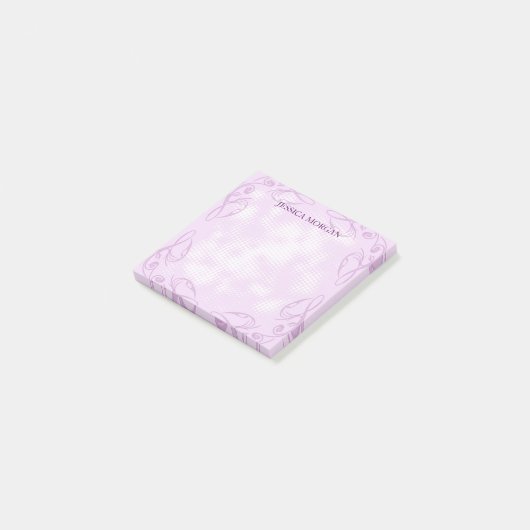 Lavendel Floral Border Post-it Klebezettel (angewinkelt)