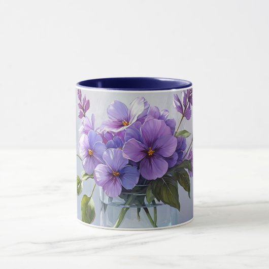 Lavendel Floral Bouquet Blume Kaffee Tasse (Zentrum)